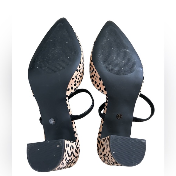 Lulus Cheetah Suede Pointed-Toe Mules | Size 9 | Slingback, Block Heel - Picture 7 of 7